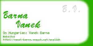 barna vanek business card